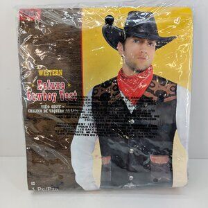 Western Deluxe Cowboy Vest Adult Halloween Costume Vest Belt Six Shooters